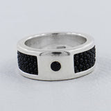 925 Silver Garnet Stingray Design Band Ring