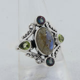 Labradorite Flashy Stone Designer Silver Rings