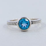 925 Sterling Silver Blue Topaz Rings