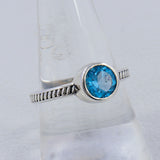 925 Sterling Silver Blue Topaz Rings