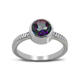 925 Sterling Silver Blue Topaz Rings