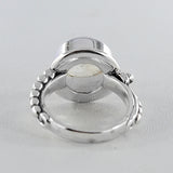 Natural Rainbow Moonstone Silver Rings
