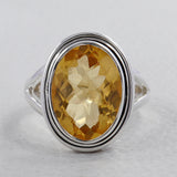 Natural Citrine Silver Ring