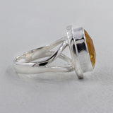 Natural Citrine Silver Ring