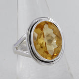Natural Citrine Silver Ring