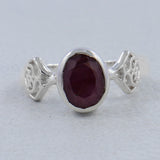 925 Sterling Silver Ruby Ring