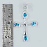 925 Sterling Silver Blue Topaz Pendants