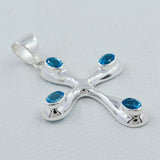 925 Sterling Silver Blue Topaz Pendants