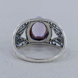 Natural Garnet Gemstone Silver Rings