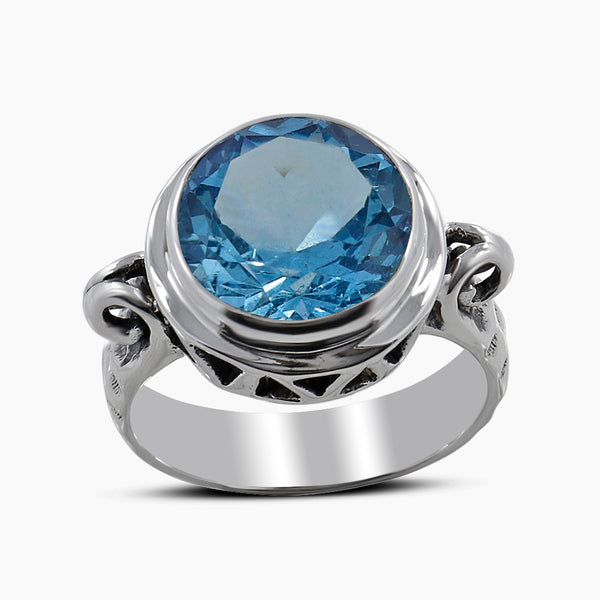 925 Sterling Silver Blue Topaz Rings