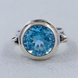 925 Sterling Silver Blue Topaz Rings
