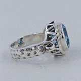 925 Sterling Silver Blue Topaz Rings