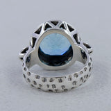 925 Sterling Silver Blue Topaz Rings