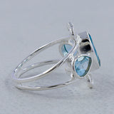 Natural Blue Topaz Sterling Silver Rings