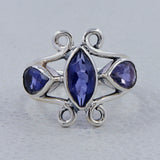 Natural Blue Topaz Sterling Silver Rings