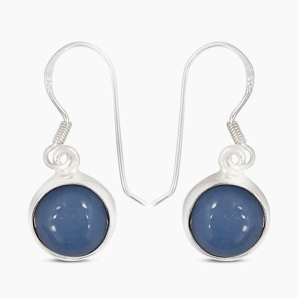 Blue Opal Silver Earrings
