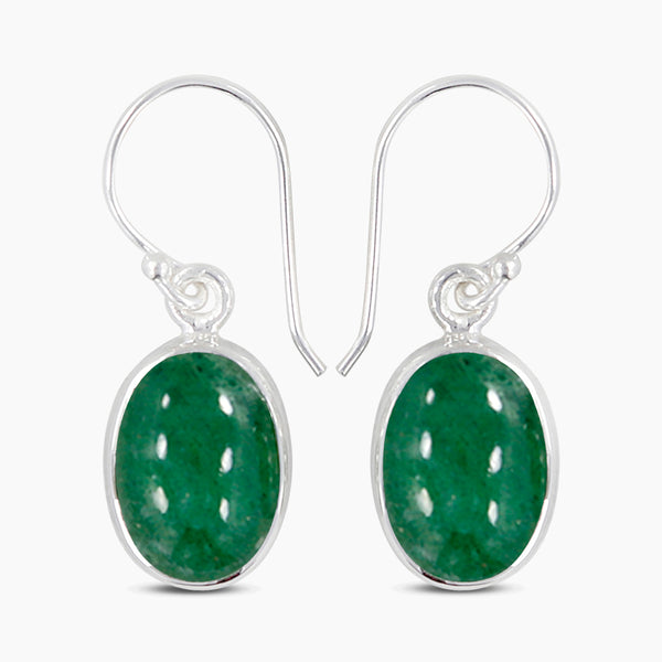 Green Aventurine Silver Earrings
