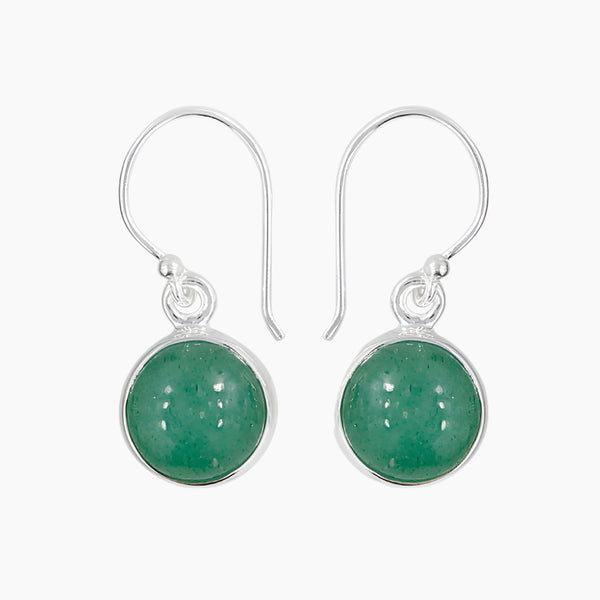 Green Aventurine Silver Earrings