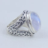 Rainbow Moonstone Silver Ring