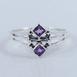 Natural Amethyst Silver Ring