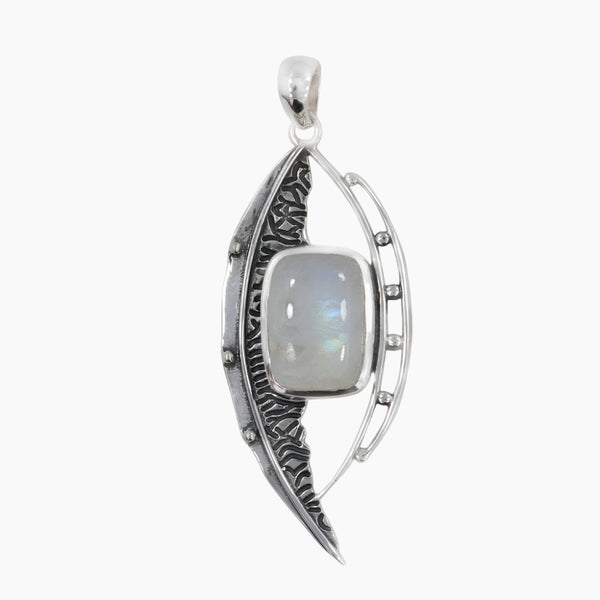 Rainbow Moonstone Silver Pendants