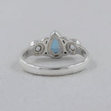 Blue Topaz Cabochon Silver Ring