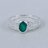 Genuine Emerald Silver Rings