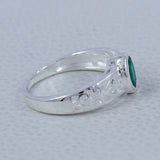 Genuine Emerald Silver Rings