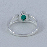 Genuine Emerald Silver Rings