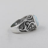 Natural Dominican Larimar Silver Rings