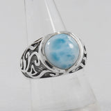 Natural Dominican Larimar Silver Rings