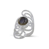 Rainbow Moonstone Designer Silver Rings