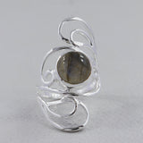 Rainbow Moonstone Designer Silver Rings