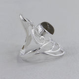 Rainbow Moonstone Designer Silver Rings