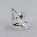 Rainbow Moonstone Designer Silver Rings