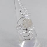 Rainbow Moonstone Designer Silver Rings