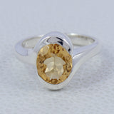Natural Citrine Silver Rings