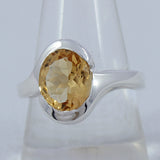 Natural Citrine Silver Rings