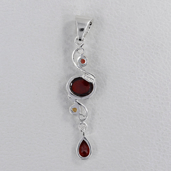 925 Sterling Silver Hessonite Pendants