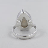 Rainbow White Druzy Silver Rings