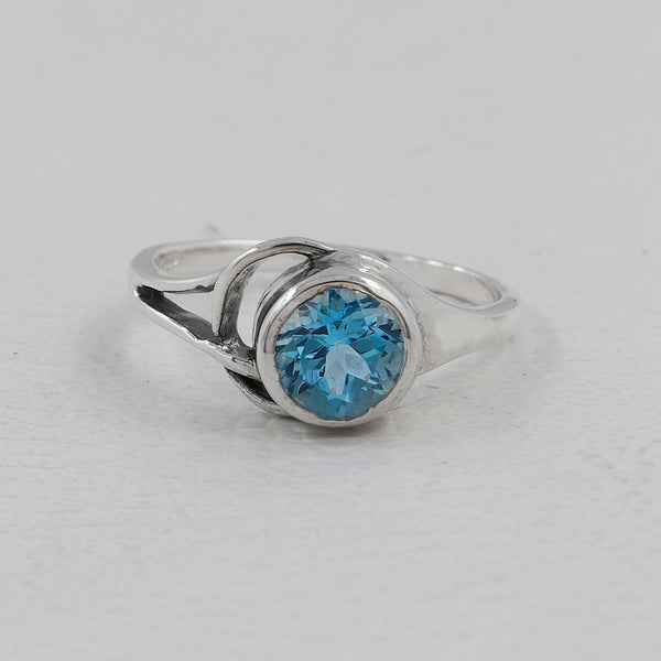 Blue Topaz Silver Rings