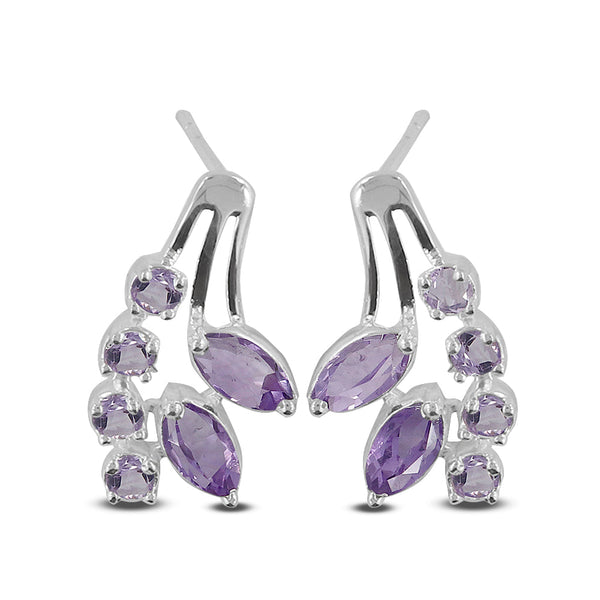 Natural Iolite Silver Studs Earrings