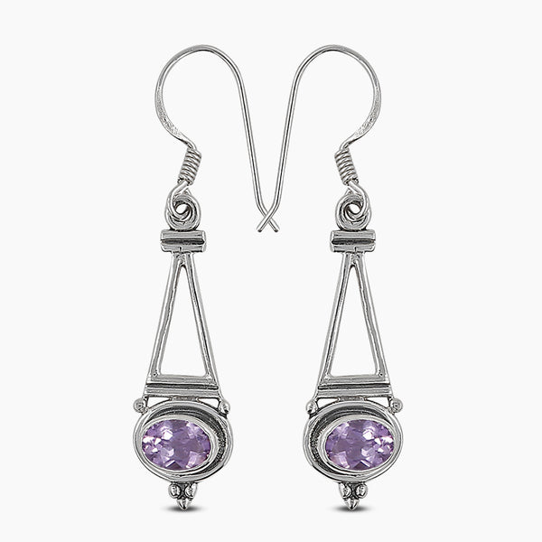 Garnet Silver Earrings