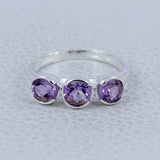 Natural Black Spinel Silver Rings