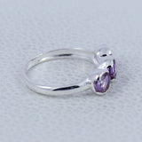 Natural Black Spinel Silver Rings