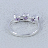 Natural Black Spinel Silver Rings