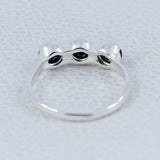 Natural Black Spinel Silver Rings