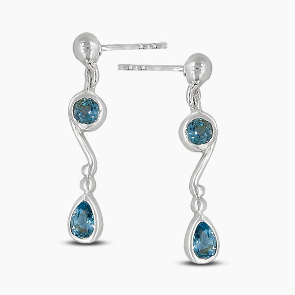 Larimar Silver Earrings
