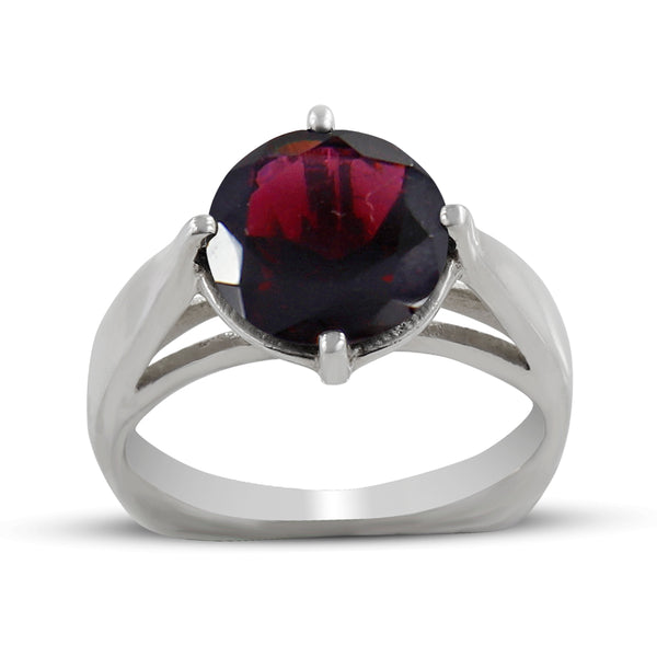 Natural Garnet Silver Rings