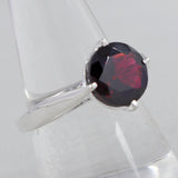 Natural Garnet Silver Rings